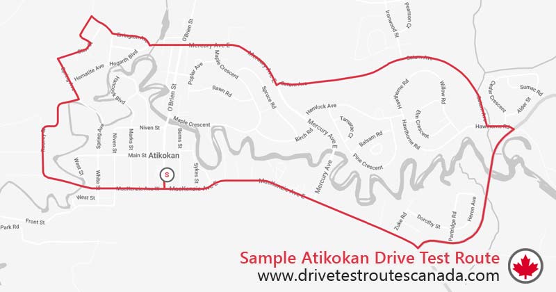 Atikokan drive test route map