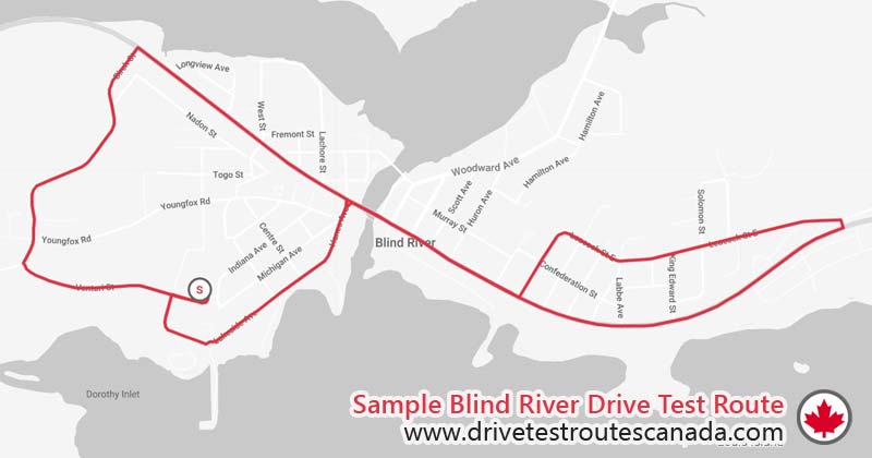 Blind River drive test route map