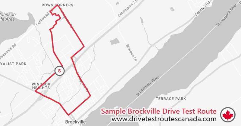 Brockville drive test route map