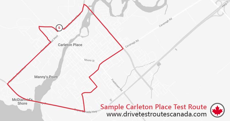 Carleton Place drive test route map