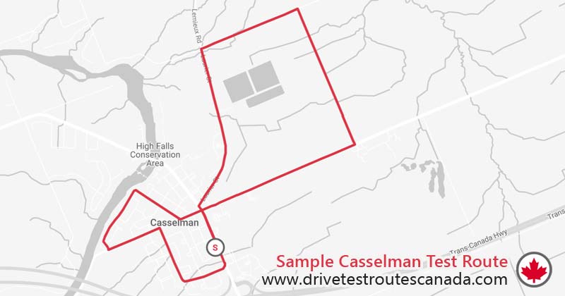 Casselman drive test route map