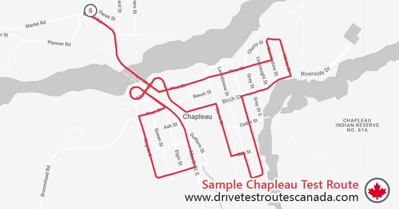 Chapleau drive test route map