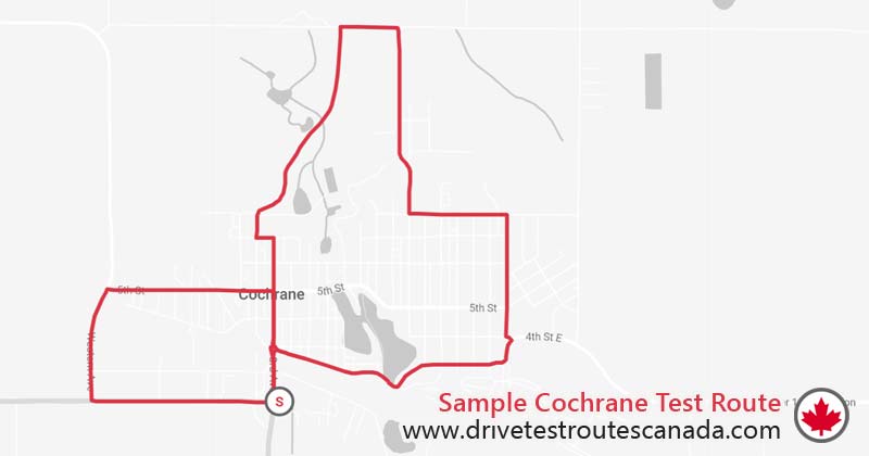 Cochrane drive test route map