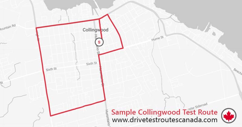 Collingwood drive test route map