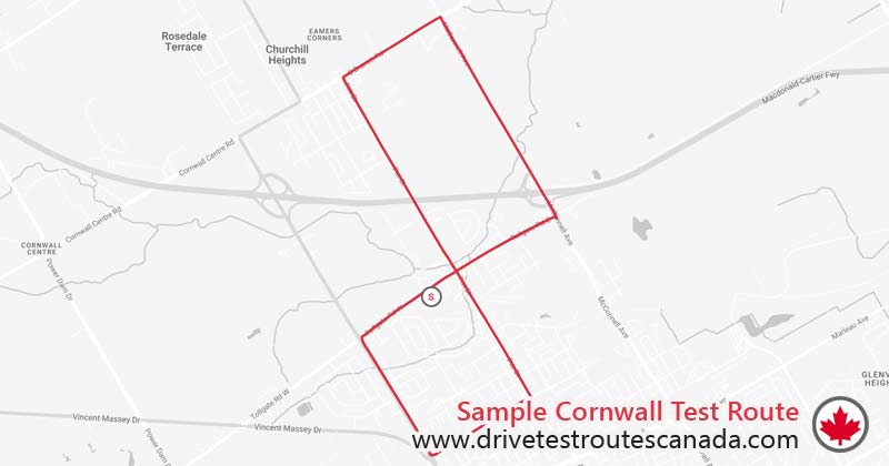 Cornwall drive test route map