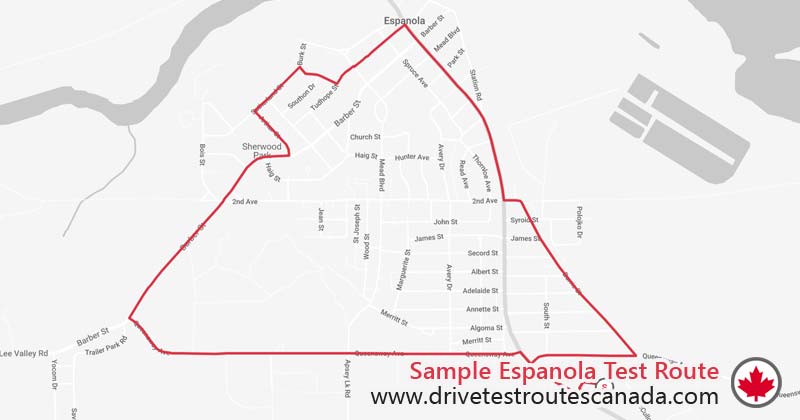 Espanola drive test route map