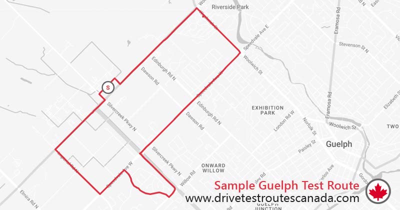 Guelph drive test route map