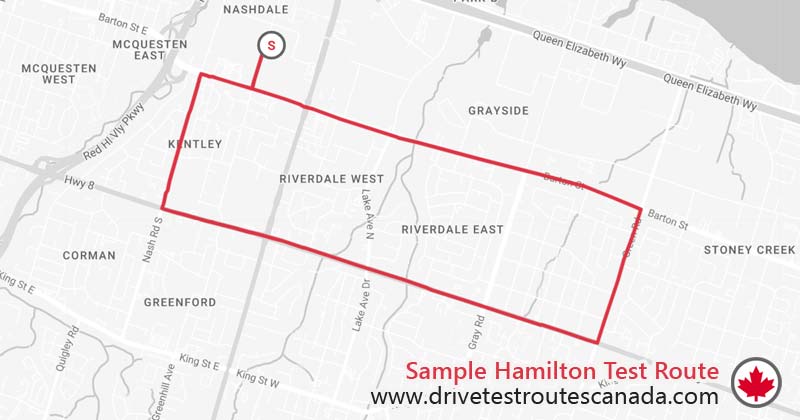 Hamilton drive test route map