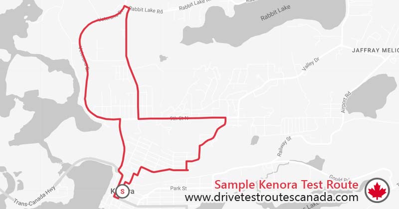 Kenora drive test route map