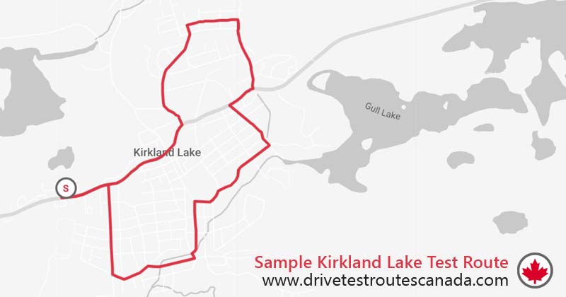 Kirkland Lake drive test route map