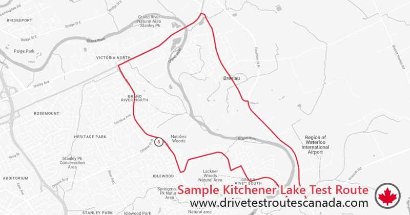 Kitchener drive test route map