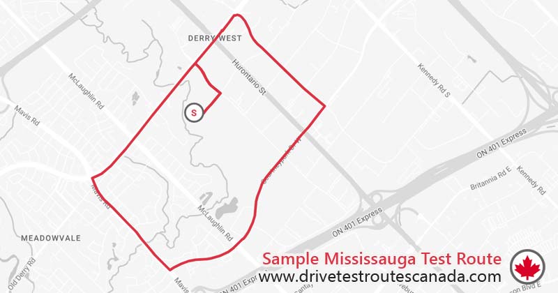 Mississauga drive test route map