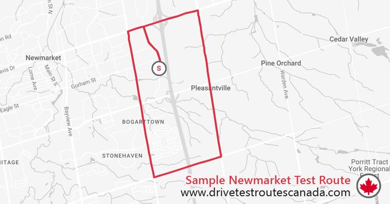 Newmarket drive test route map