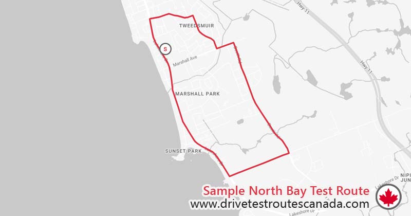 North Bay drive test route map