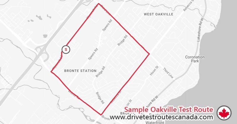 Oakville drive test route map