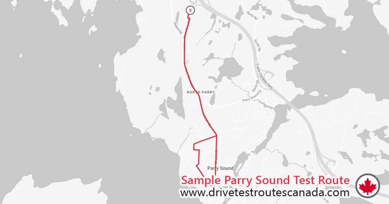 Parry Sound drive test route map