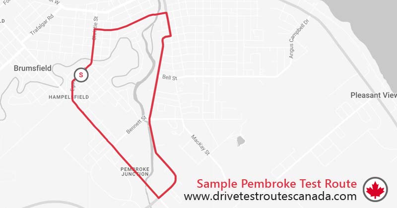 Pembroke drive test route map