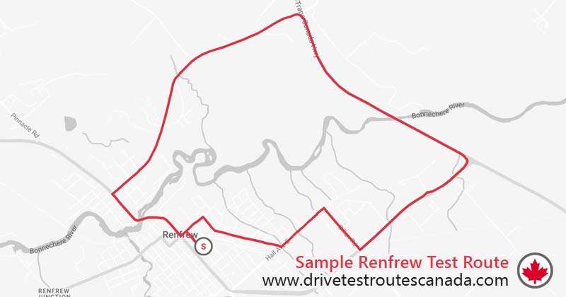 Renfrew drive test route map