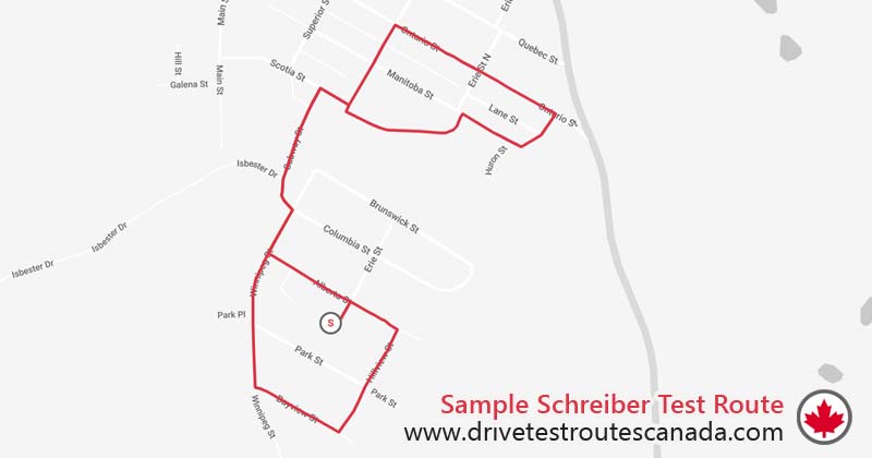 Schreiber drive test route map