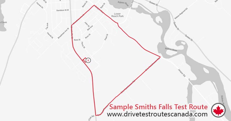 Smiths Falls drive test route map