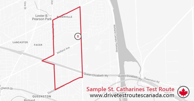 St. Catharines drive test route map