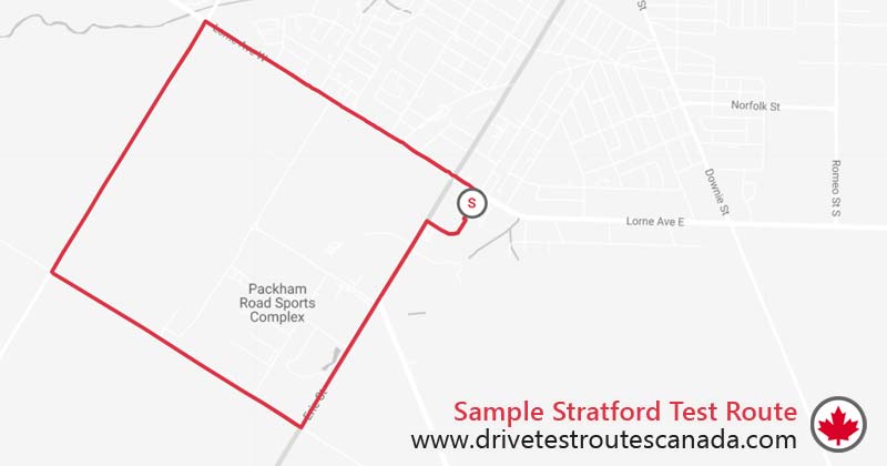 Stratford drive test route map