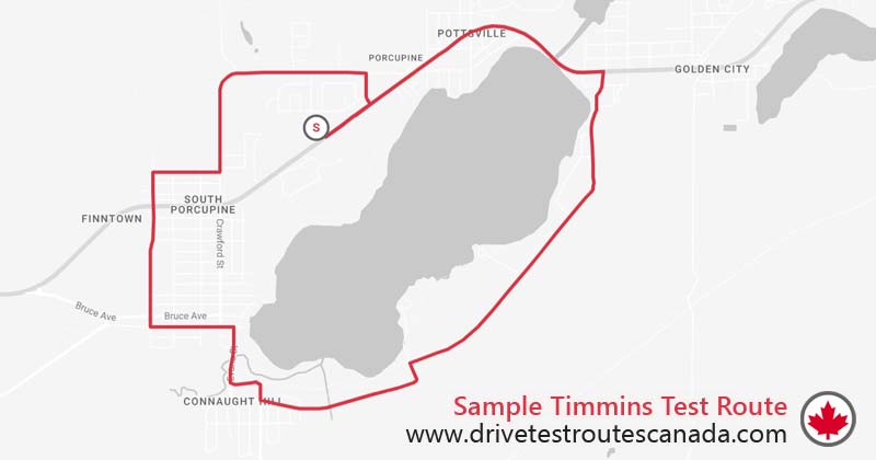 Timmins drive test route map