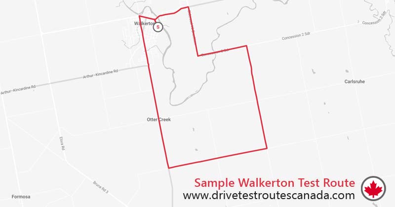 Walkerton drive test route map