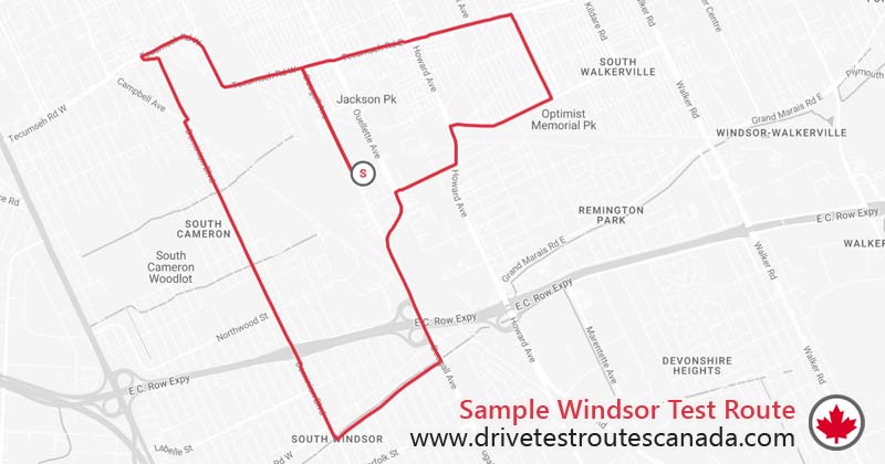 Windsor drive test route map